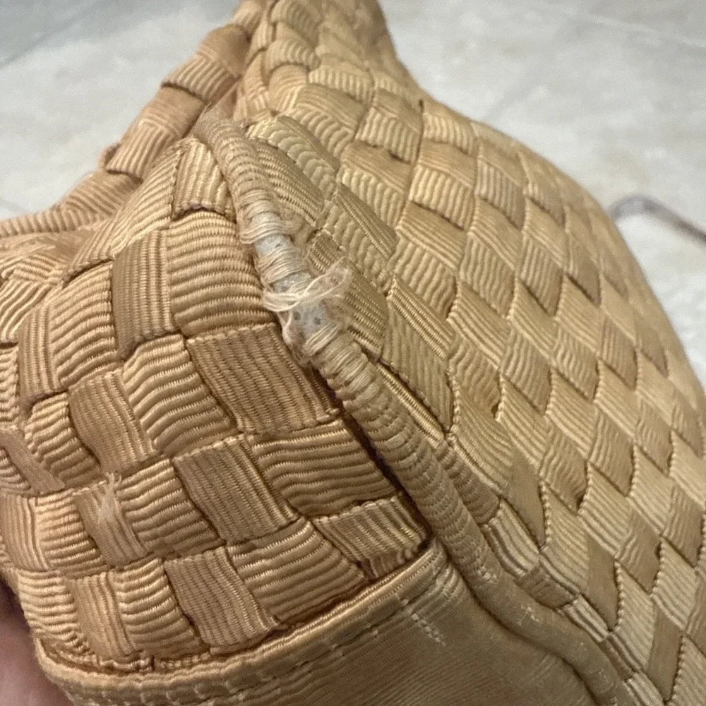The Sak Shoulder‎ Bag Brown Beige Woven Purse Charm Viscose Staple Yarn *See